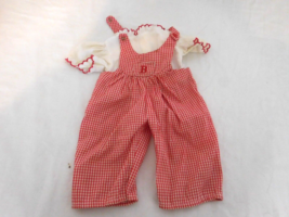 American Girl Bitty Baby Doll  Fun in the Sun Outfit Red White Gingham Romper - $11.90