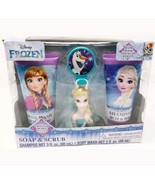 Disney Frozen Soap &amp; Scrub 4 Piece Bath Set - Shampoo, Body Wash and Scr... - £18.58 GBP