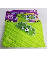 talkin monster zip bag zipper pencil pouch lime green - £7.78 GBP