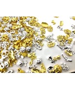 1000+ PC 3D Assorted Gold Silver Tone Metal Nail Art Decoration Bling Mix - £16.98 GBP