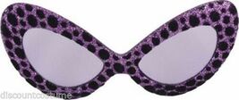 DR. PEEPERS 5TH AVENUE PURPLE GLITTER ON BLACK VELVET LEOPARD DESIGN SUN... - $8.79