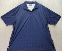 Ben Hogan Polo Shirt Men 3XL Blue Geo Print Golf Performance Short Sleeve Collar - £22.07 GBP