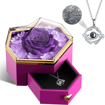 Gifts for Wife from Husband, Preserved Rose with I Love You Necklace - Womens Ro - £28.92 GBP