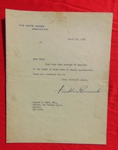 Franklin Roosevelt FDR April 28th 1936 White House TLS  Death of Louis Howe - $794.75