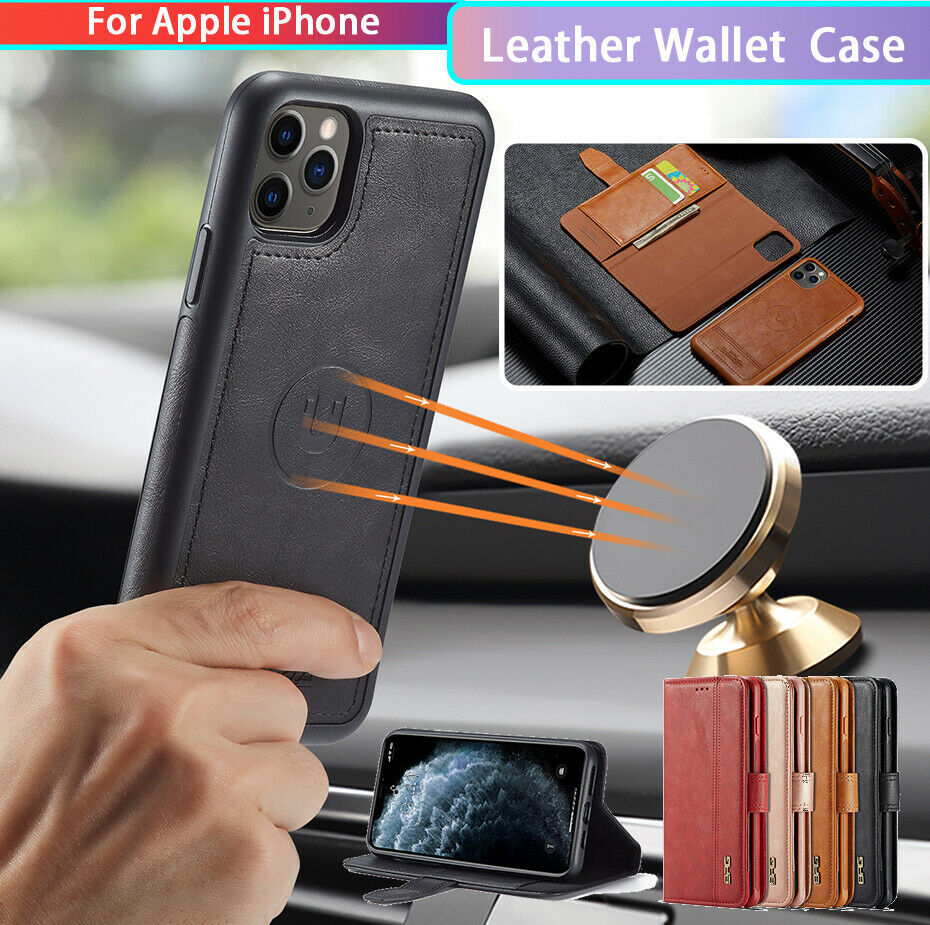 For iPhone 12 11 Xs SE 8 Plus Pro Max Leather Wallet Flip Stand Case Apple Cover
