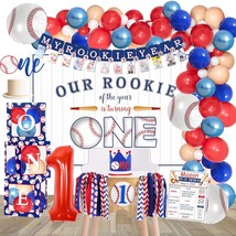 Baseball 1St Birthday Party Decorations Supplies, Rookie Of The Year 1St... - $57.99