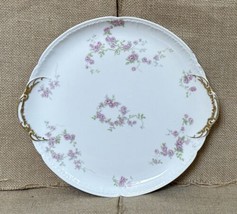 Vintage Charles Field Haviland Limoges Pink Rose Round Platter Dish w Handles - £22.30 GBP