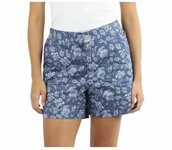 Jachs Women&#39;s Size Large Blue Floral Printed Chino Shorts NWT - £6.25 GBP