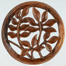 Garden Leaves Plants Hand-carved Wooden Room Decorative Wall Art Sculpture Hangi - £58.65 GBP