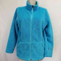 L.L. Bean kids  blue full zip Sherpa Fleece Jacket Size 14/16 Large - £15.98 GBP
