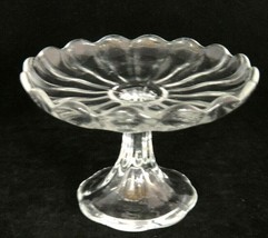 Vintage Heisey Crystolite Clear Glass Pedestal Candy Cheese Dish 4&quot; Scarce - £7.82 GBP