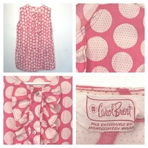 Carol Brent Romper Skort Dress size XL Pink Polka Dot 1960s Bust Ruffle P11 - $59.95