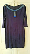 Tommy Hilfiger Item #1109208 Women&#39;s 3/4 Sleeve Dress Size L Navy Dress ... - $19.75