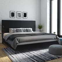 DHP Janford Upholstered Platform Bed with Modern Vertical Stitching on - $184.99