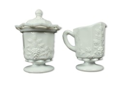 Westmoreland Glass Paneled Grape Creamer and Covered Sugar Extra Large H... - $25.23
