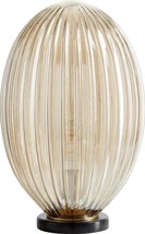 Table Lamp CYAN DESIGN MAXIMA 1-Light Amber Shade Aged Brass Glass Marbl... - £555.50 GBP