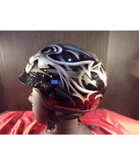 ZRP-2M ADULT MEDIUM DOT MOTORCYCLE HALF HELMET BLACK WITH SKULL DESIGN - $73.55 CAD