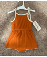 Cat and Jack Baby 12M Sleeveless Romper Snap Button Closure Orange NWT - £5.93 GBP