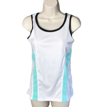 Series 8 Fitness Women&#39;s Athletic Shirt ~ Sz S ~ White &amp; Teal ~ Sleeveless - $15.29