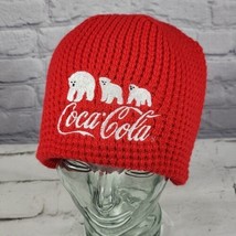 Coca Cola Red with Polar Bears Waffle Beanie Cap Hat Unisex  - £11.63 GBP