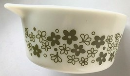 PYREX Ovenware 474-b 1 1/2 Quart White Green Spring Blossom Bowl Casserole Dish - £33.84 GBP