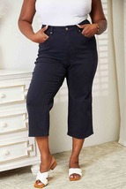 Judy Blue Full Size High Waist Tummy Control Garment Dyed Wide Cropped Jeans - £50.28 GBP