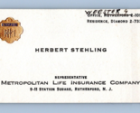 Metropolitan Life Insurance Co Vtg Business Card Rutherford NJ  BC2 - $9.85