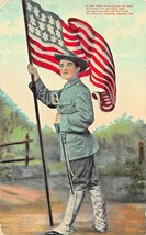 CIVIL WAR SOLDIER-SWORD-UNIFORM 13 STAR FLAG-1908 POSTCARD - £6.10 GBP