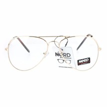 Classic Metal Aviator Clear Lens Glasses Unisex Fashion Eyeglasses UV 400 - £8.72 GBP+