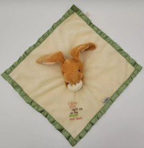 Guess How Much I Love You Brand Yellow &amp; Green Rabbit Lovey - 14&quot; x 14&quot; - £7.78 GBP