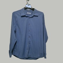 Calvin Klein Button Down Shirt Mens XL Blue Striped Long Sleeve - £10.94 GBP