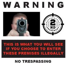 2nd Amendment Gun Flash Warning Stickers / 6 Pack + FREE Shipping - £4.18 GBP