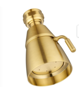 High Flow Shower Head Brushed Gold Angle Simple Brass Sprayer Adjustable - £17.85 GBP