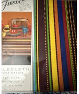 Fiesta Striped Tablecloth 70" Round Mexican 5pc Striped Napkins  Multico... - $39.32