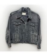 Free People Denim Jacket M We The Free Jean Rumors Button Up Distressed ... - $58.79