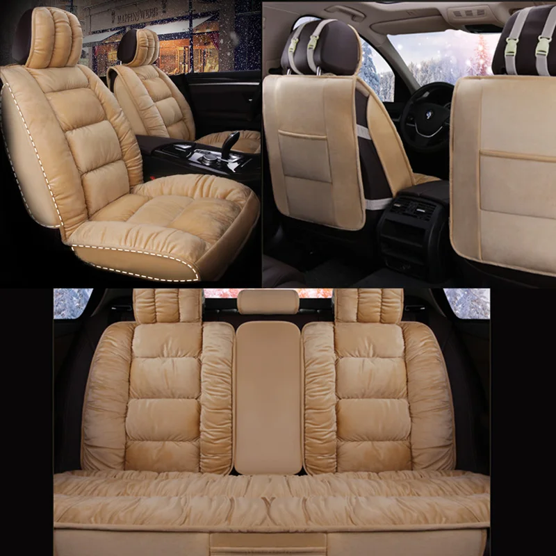 Car Seat Cover Keep Warm Winter Car Seat Cushion Flocking Cloth Hot Fur Not - £195.79 GBP