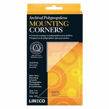 Lineco, Polypropylene Mounting/Framing Corners, Standard View, 3&quot;, 100-Pack - £26.73 GBP