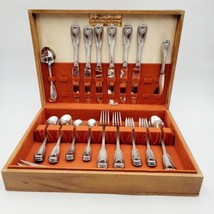 Vtg Towle Germany London Shell 18/10 35 pc Flatware Set. Service for 6 Rare - £366.77 GBP