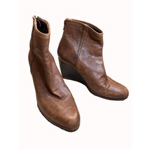 Stuart Weitzman women’s brown leather wedge boots shoes 7.5M SKU 5420 - $37.39