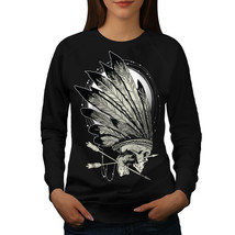 Wellcoda Native Indian Curse Womens Sweatshirt, Skull Casual Pullover Jumper - £23.30 GBP+