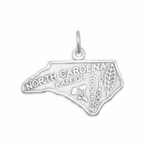 North Carolina State Flower Leaf Design Charm Men/ Women Neck Piece 14K White GP - £22.71 GBP