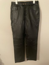 32&quot; Men&#39;s Leather Pants Biker Bluf Breeches Trousers Punk Motorcycle Jean Style - £44.32 GBP