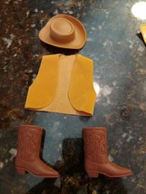 Vintage 1970s Mattel Big Jim Cowboy Western Accessory Lot Vest Hat Boots - £44.32 GBP