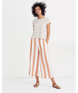 Madewell Huston Pull-On Crop Linen Cotton Pants in Evelyn Stripe Women’s... - $20.90