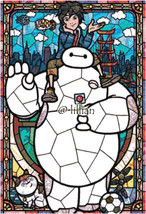 New Stained Glass Art Big Hero 6 Baymax &amp; Hero Counted Cross Stitch Pattern - £3.83 GBP