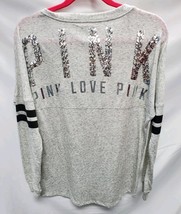 PINK Victoria’s Secret XS Women’s Long Sleeve V-Neck Sequin PINK LOVE Sh... - $69.99