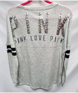 PINK Victoria’s Secret XS Women’s Long Sleeve V-Neck Sequin PINK LOVE Sh... - $1,287.10 MXN