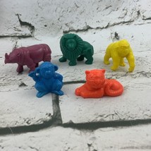 Tootsie Toys Rubber Animal Figures Safari Zoo Lion Rhino Gorilla #2 - £9.34 GBP