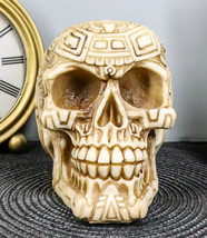 Mayan Tribal Tattoo Chieftain Skull Statue Skeleton Cranium Voodoo Figurine - £16.11 GBP