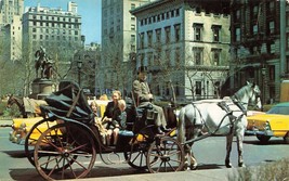 Postcard Carriages On The Street New York City Posted Binghamton Ny 1962 B40 - $4.94